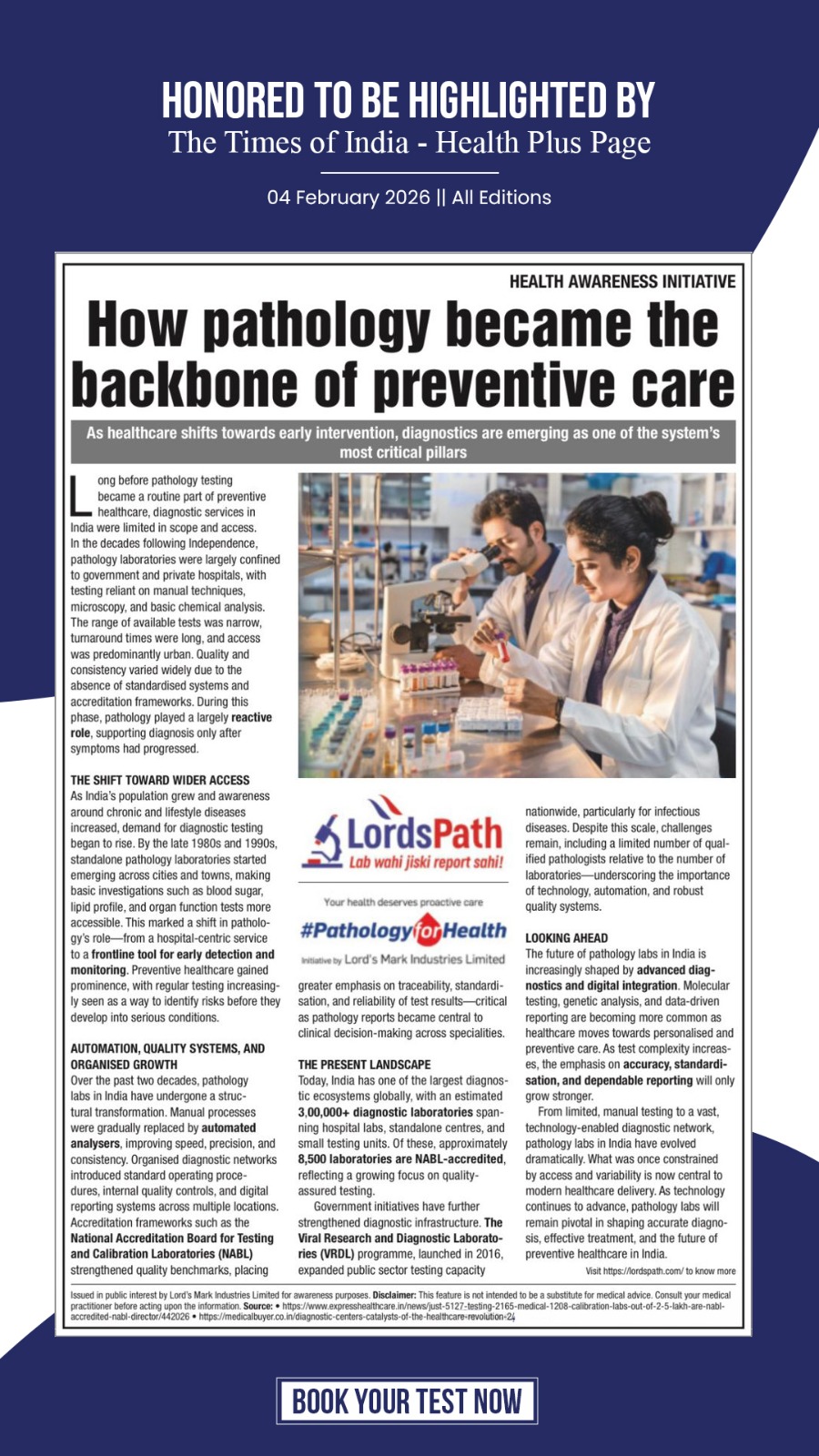 Lord's Path–Diagnostic & Healthcare Pathology Lab in Mumbai